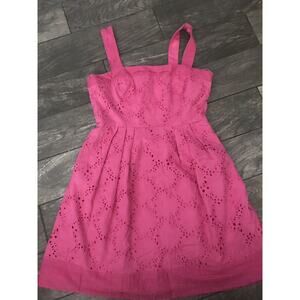 Donna Morgan Pink eyelet pockets Lace Womens Dress Size 16 14 12 Runs small